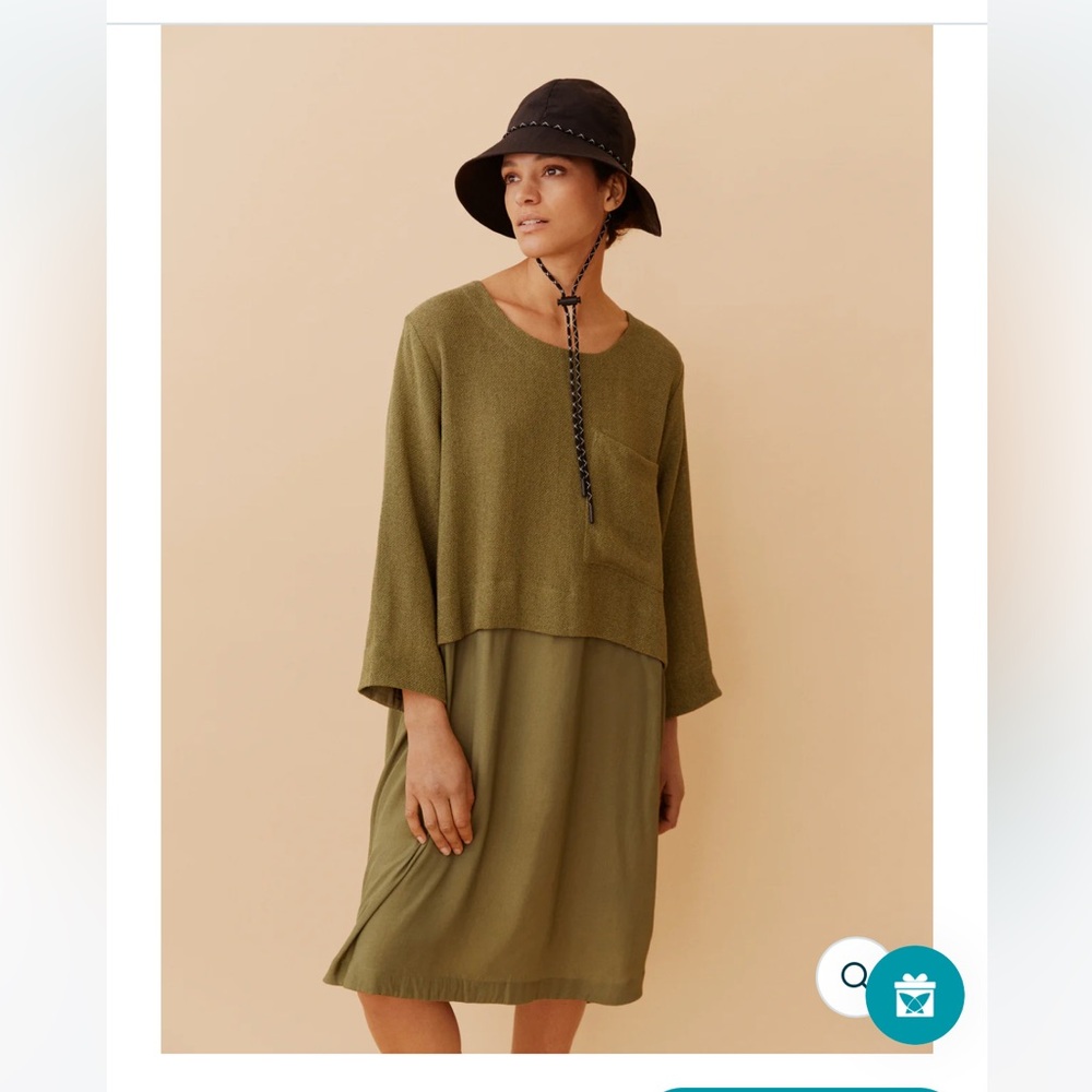 NWT Masai Copenhagen MaNonah 3/4 Sleeve Layered Midi Dress